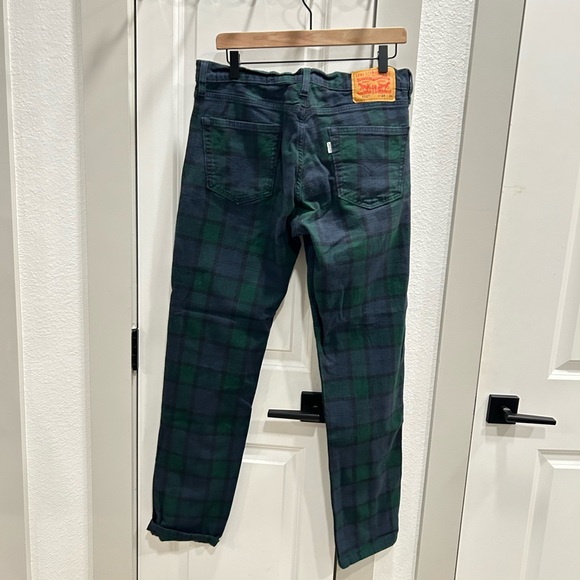 Levi's Tartan Blue Green Plaid Pants 511 34x34 - Picture 5 of 7
